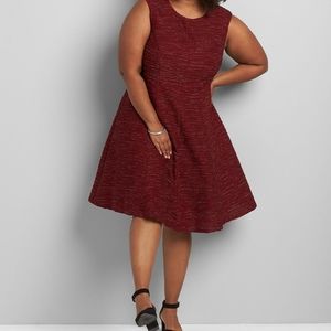 SLEEVELESS METALLIC FIT & FLARE DRESSLane Bryant